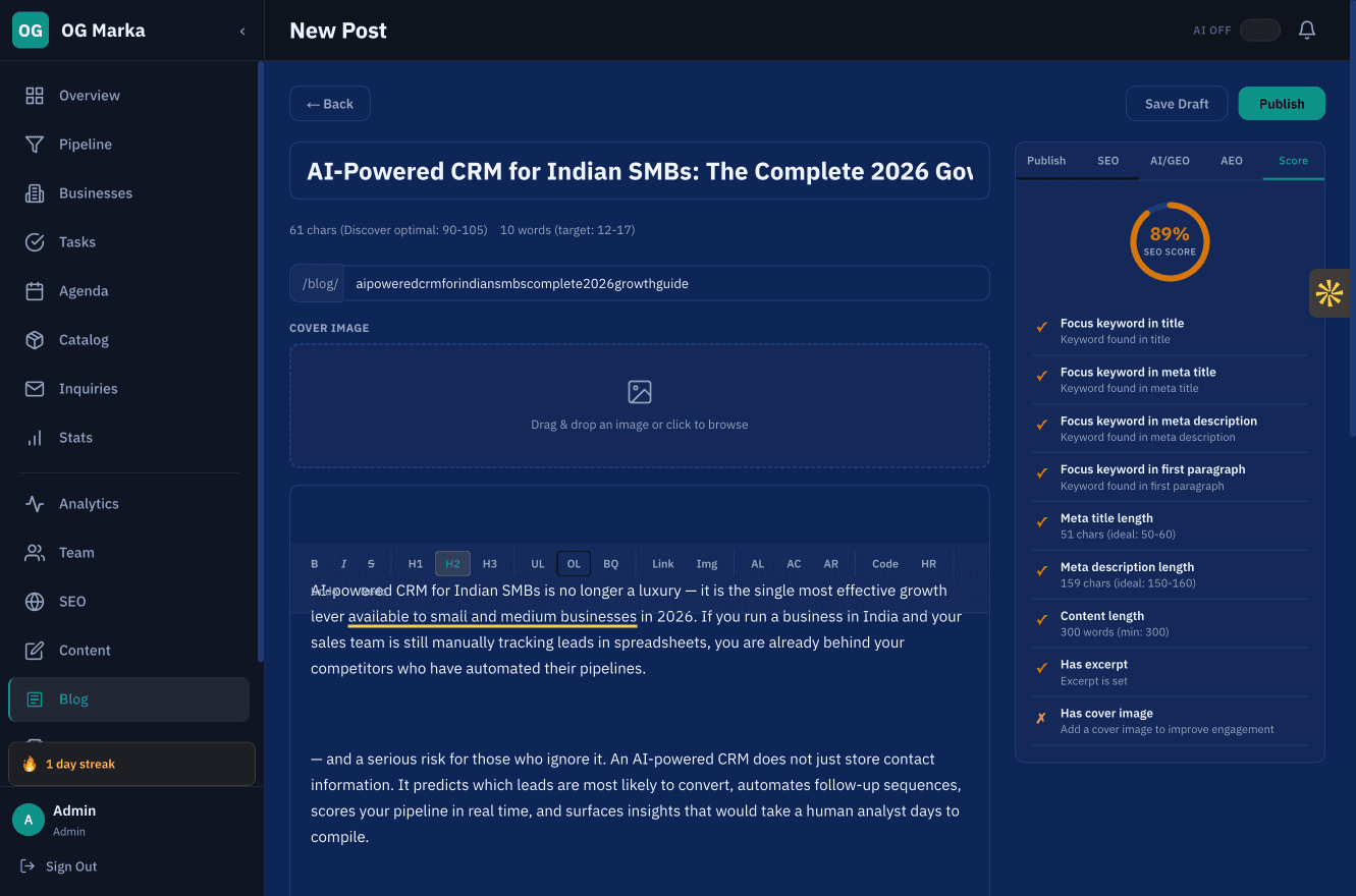 Featured image for AI-Powered CRM for Indian SMBs: The Complete 2026 Growth Guide