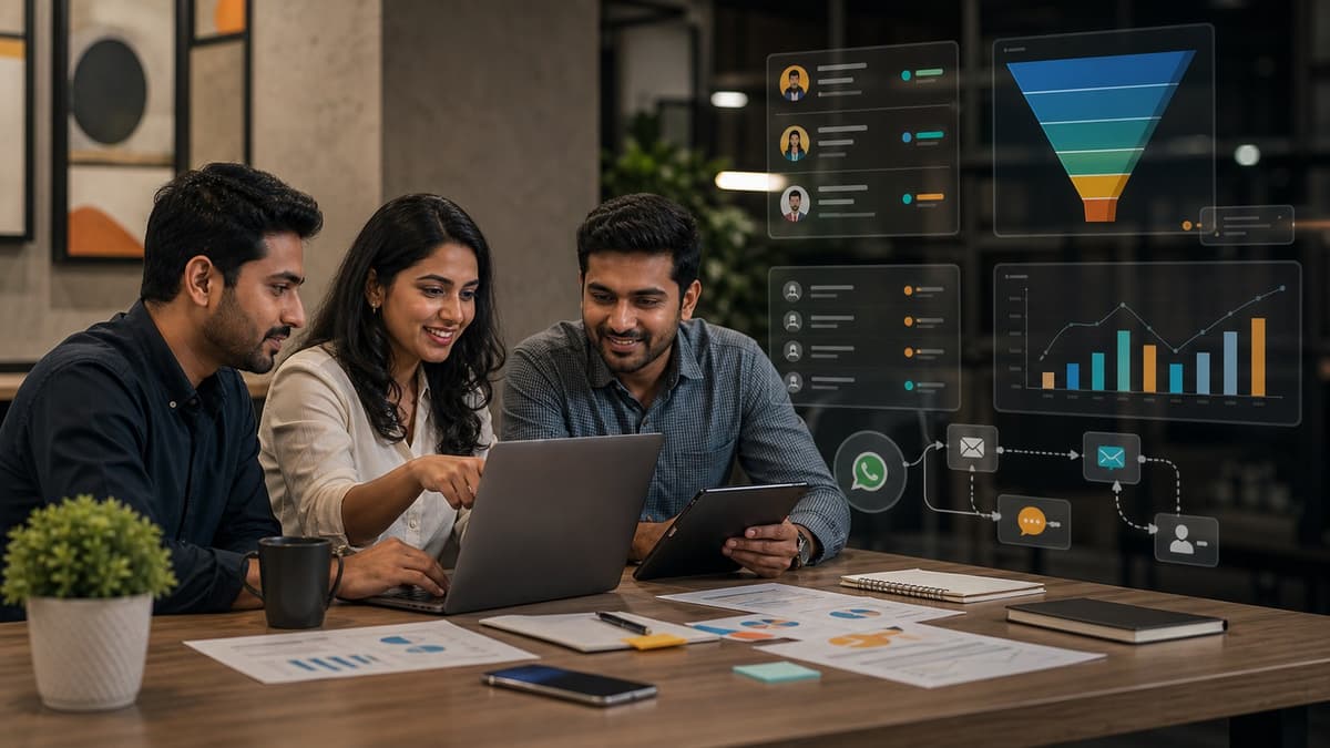AI Powered CRM workflow dashboard for Indian business teams